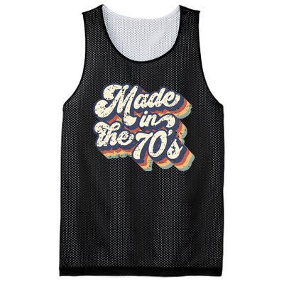 Retro Vintage Made In The 70s 1970s Born Birthday Day Gift Mesh Reversible Basketball Jersey Tank