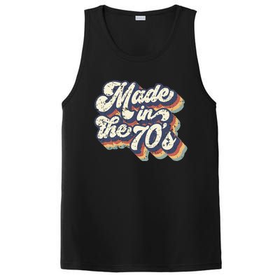 Retro Vintage Made In The 70s 1970s Born Birthday Day Gift PosiCharge Competitor Tank