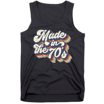 Retro Vintage Made In The 70s 1970s Born Birthday Day Gift Tank Top