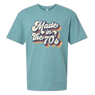 Retro Vintage Made In The 70s 1970s Born Birthday Day Gift Sueded Cloud Jersey T-Shirt