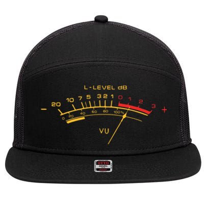 Retro Vu Meter For Audio Technicians And Sound Engineers 7 Panel Mesh Trucker Snapback Hat