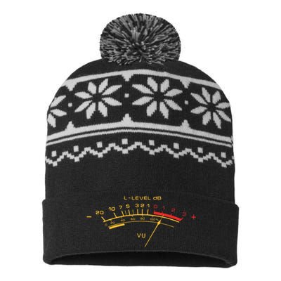 Retro Vu Meter For Audio Technicians And Sound Engineers USA-Made Snowflake Beanie