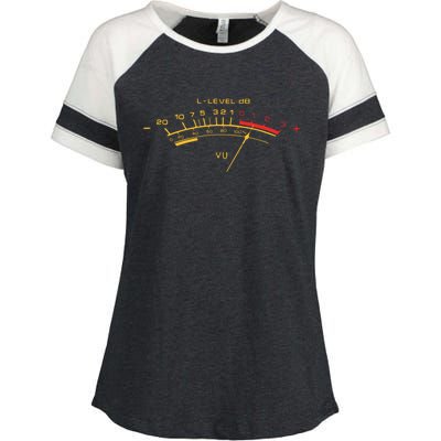 Retro Vu Meter For Audio Technicians And Sound Engineers Enza Ladies Jersey Colorblock Tee