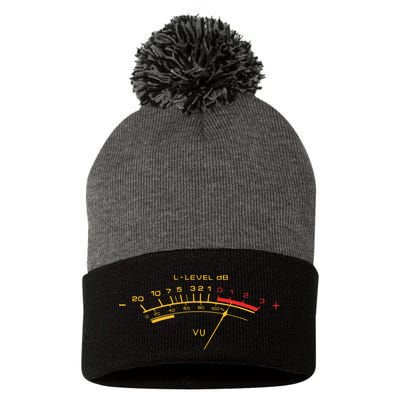 Retro Vu Meter For Audio Technicians And Sound Engineers Pom Pom 12in Knit Beanie