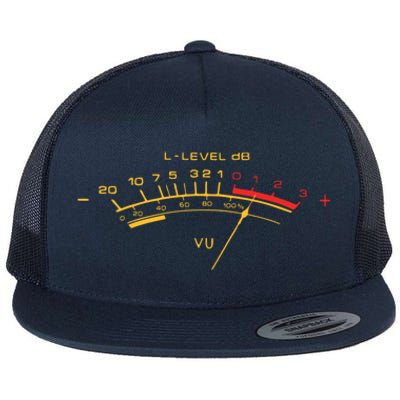 Retro Vu Meter For Audio Technicians And Sound Engineers Flat Bill Trucker Hat