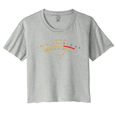 Retro Vu Meter For Audio Technicians And Sound Engineers Women's Crop Top Tee