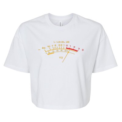 Retro Vu Meter For Audio Technicians And Sound Engineers Bella+Canvas Jersey Crop Tee