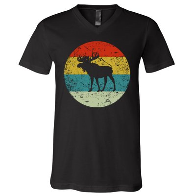 Retro Vintage Moose V-Neck T-Shirt