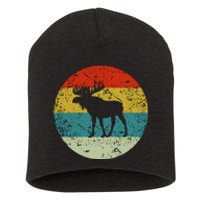 Retro Vintage Moose Short Acrylic Beanie