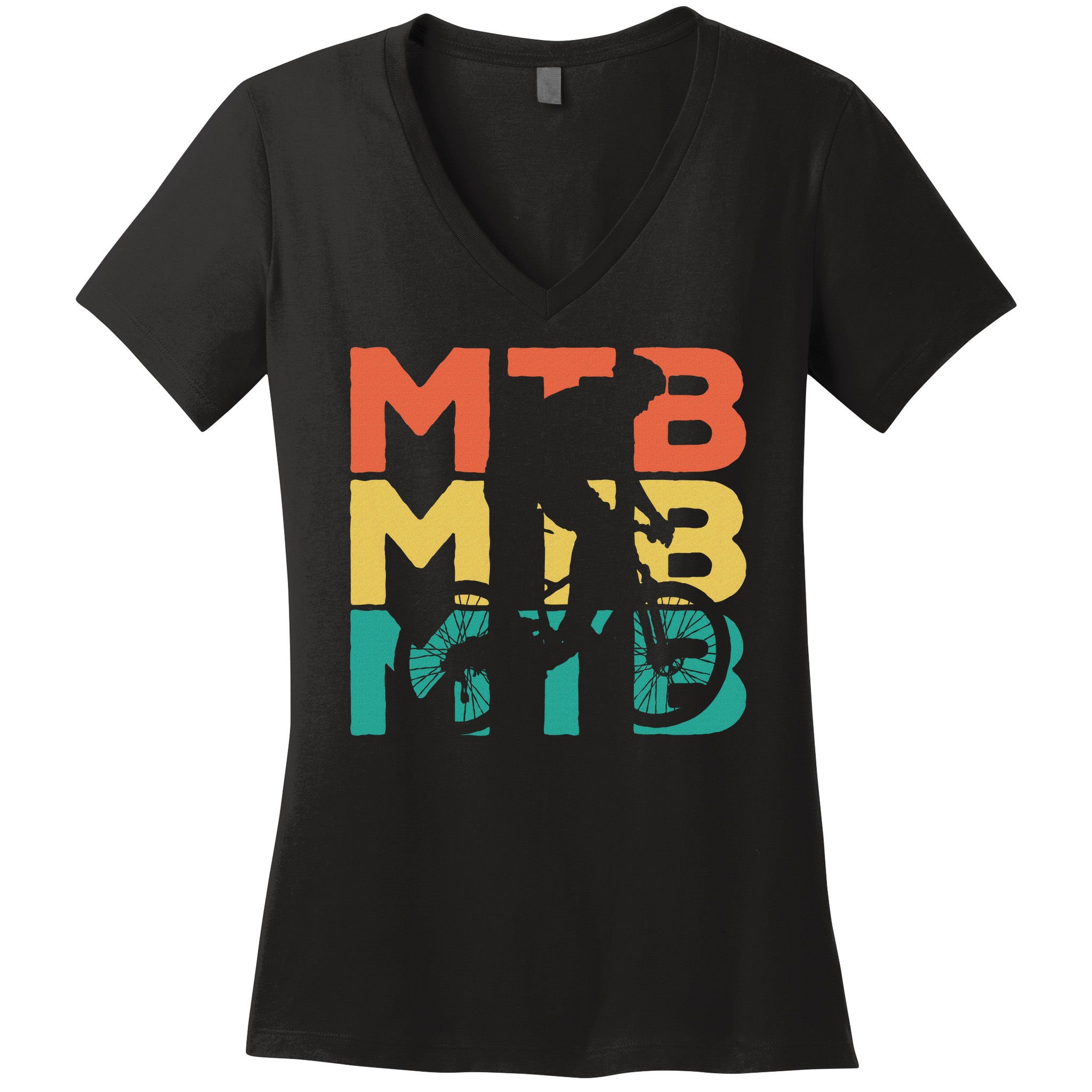 Retro Vintage Mtb Gift For Mountain Bikers Women's V-Neck T-Shirt