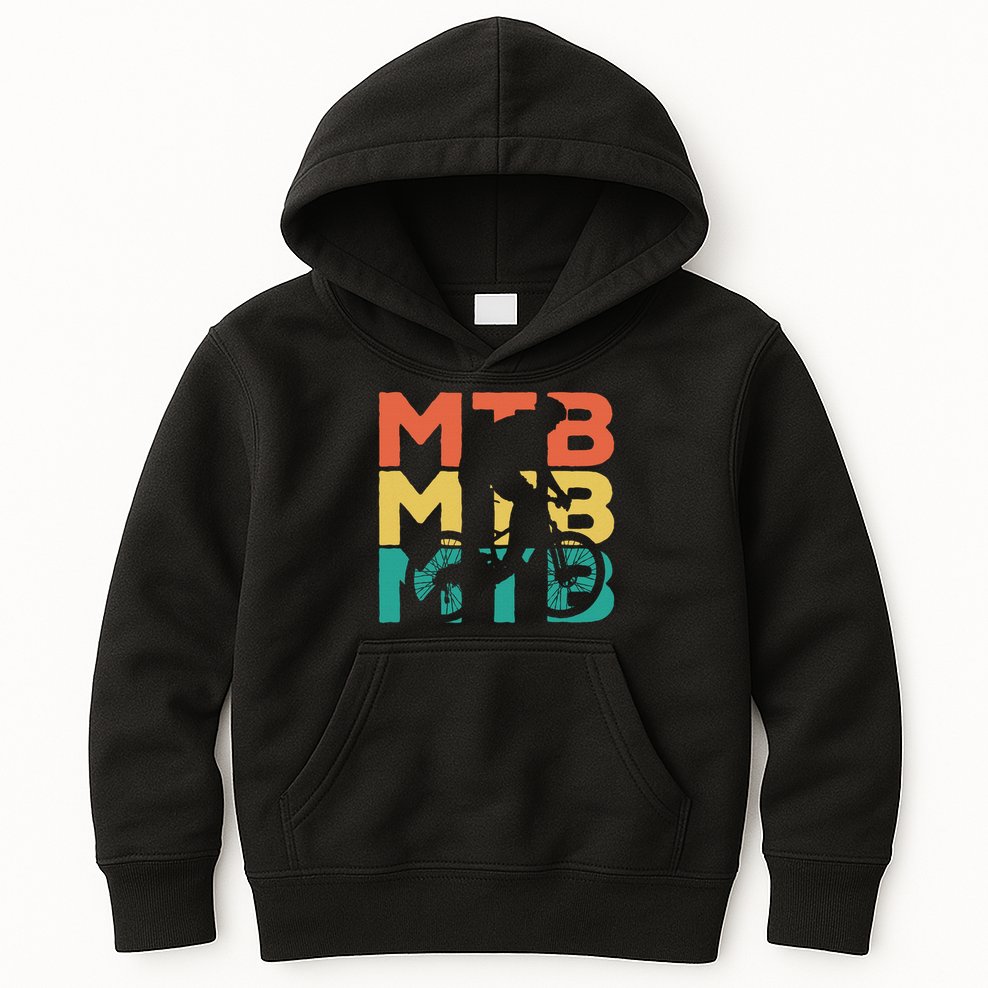 Retro Vintage Mtb Gift For Mountain Bikers Kids Hoodie