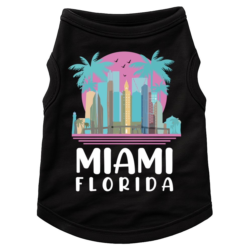 Retro Vintage Miami Florida Doggie Tank