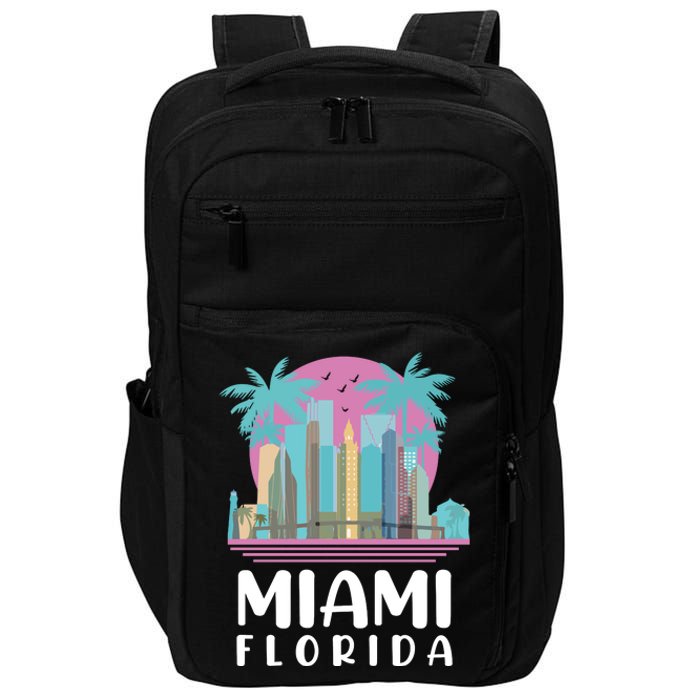 Retro Vintage Miami Florida Impact Tech Backpack