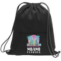 Retro Vintage Miami Florida Sweatshirt Cinch Pack Bag