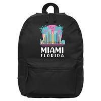 Retro Vintage Miami Florida 16 in Basic Backpack