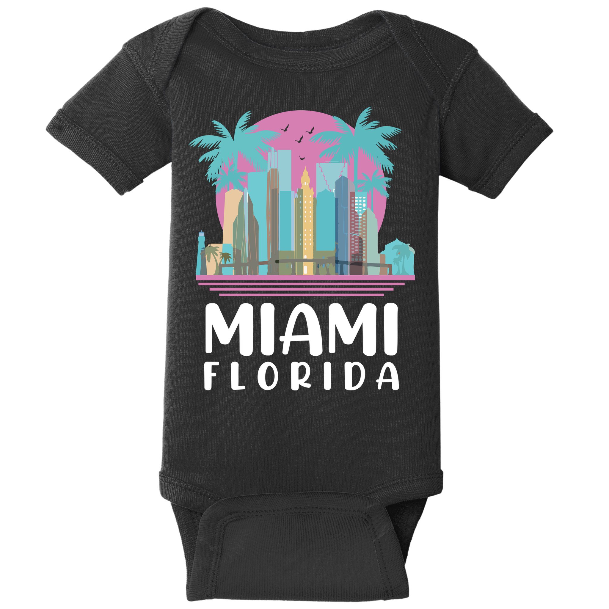 Retro Vintage Miami Florida Baby Bodysuit