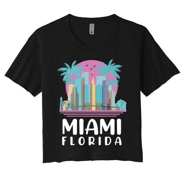 Retro Vintage Miami Florida Crop Top