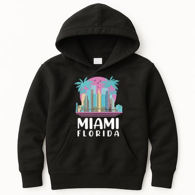 Retro Vintage Miami Florida Kids Hoodie