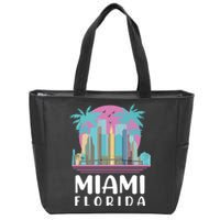 Retro Vintage Miami Florida Zip Tote Bag