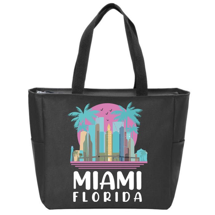 Retro Vintage Miami Florida Zip Tote Bag