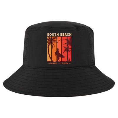 Retro Vintage Miami Florida South Beach Cool Comfort Performance Bucket Hat