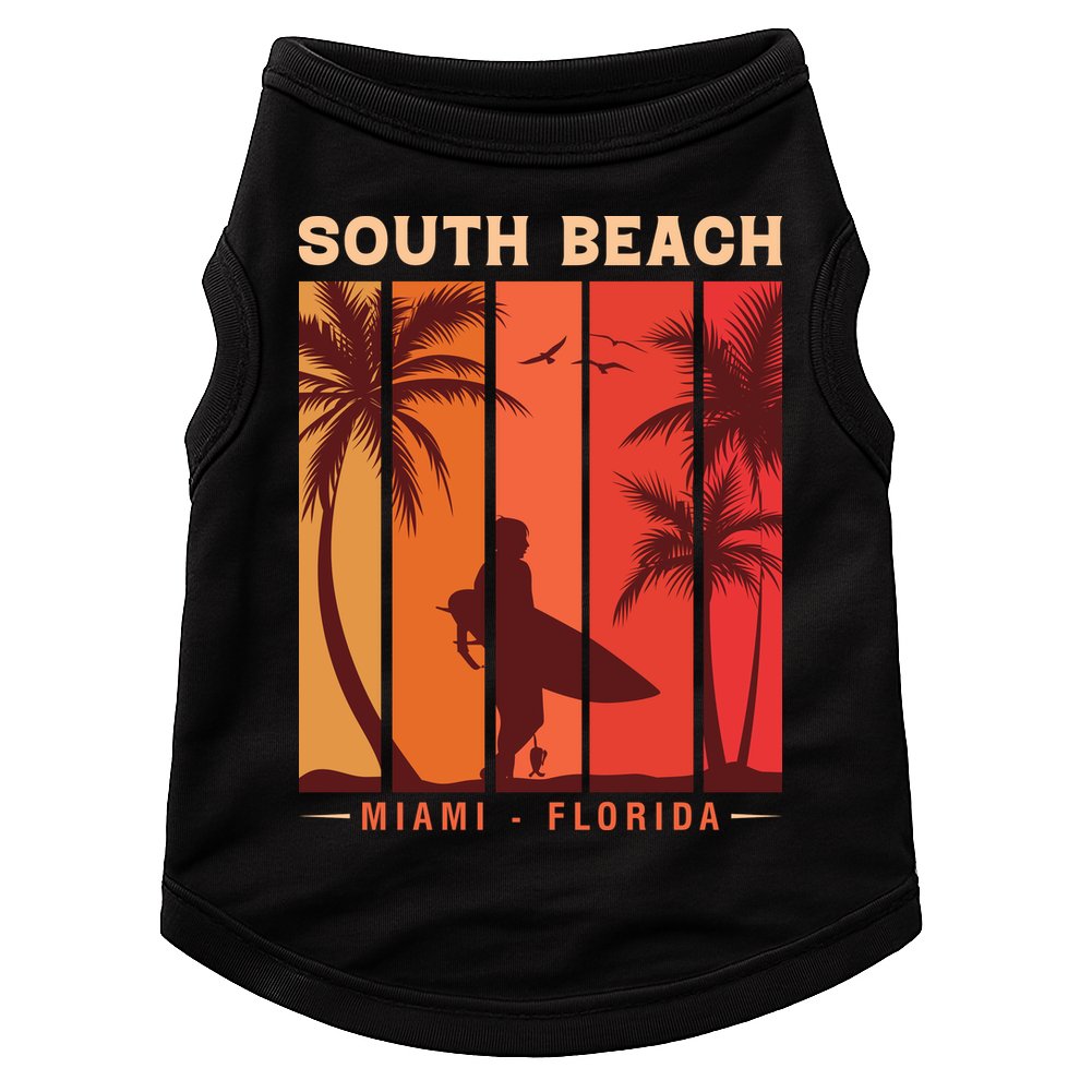 Retro Vintage Miami Florida South Beach Doggie Tank