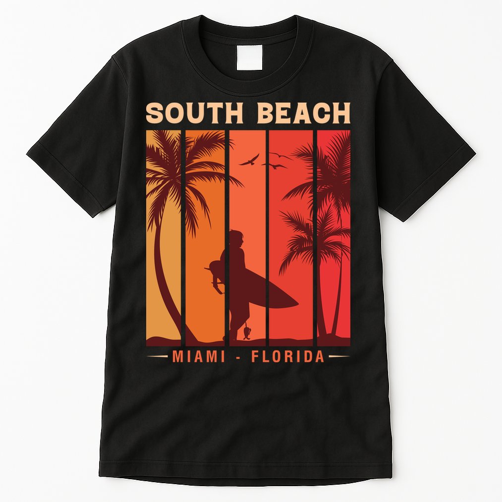 Retro Vintage Miami Florida South Beach Tall T-Shirt