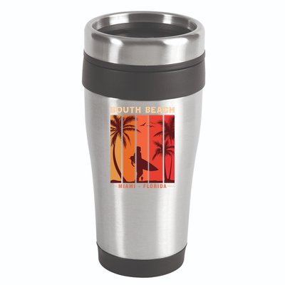 Retro Vintage Miami Florida South Beach 16oz Travel Tumbler
