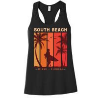 Retro Vintage Miami Florida South Beach Women's Racerback Tank