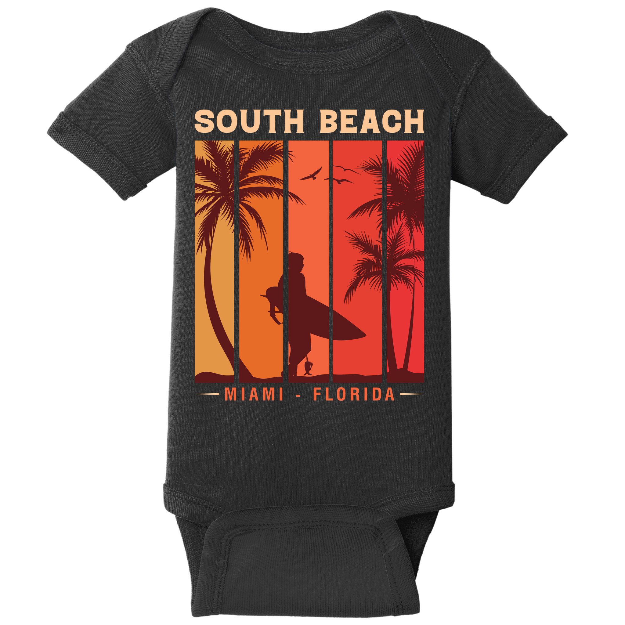 Retro Vintage Miami Florida South Beach Baby Bodysuit