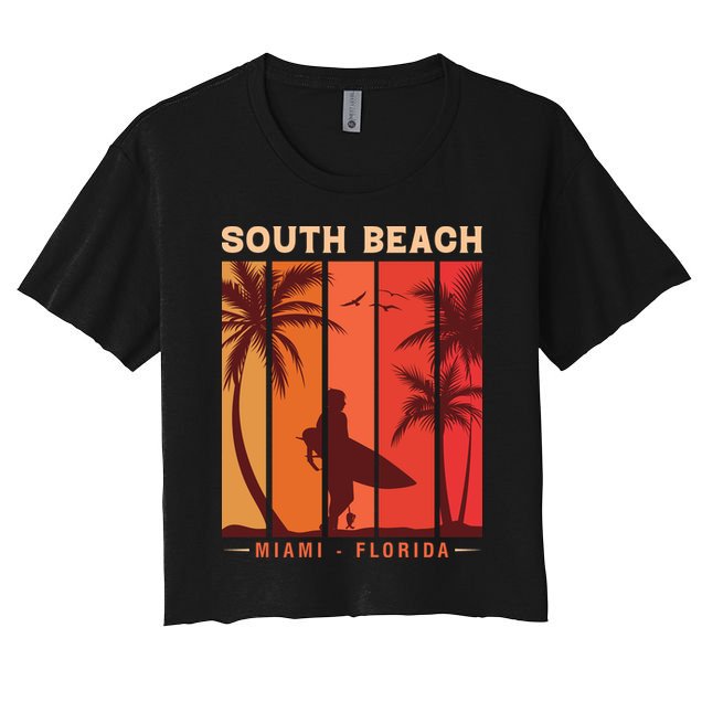 Retro Vintage Miami Florida South Beach Crop Top