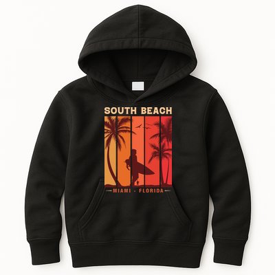 Retro Vintage Miami Florida South Beach Kids Hoodie