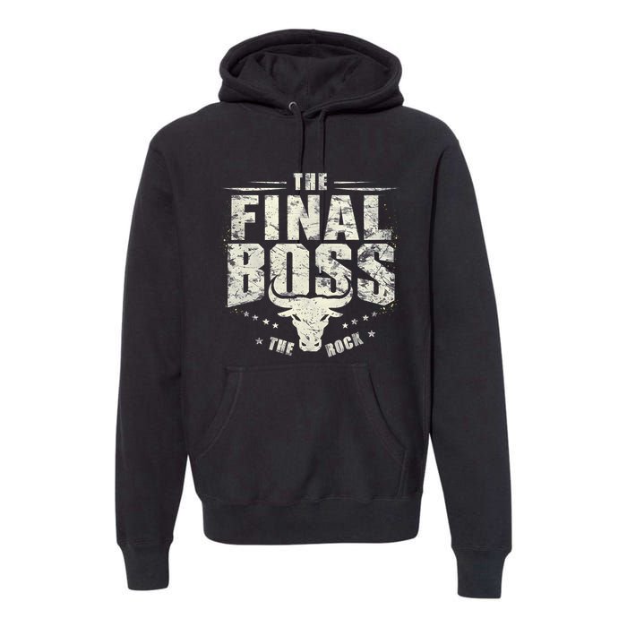 Rock Vintage Music Boss Final White Design Fun Music Lover Premium Hoodie