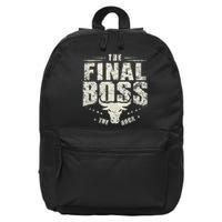 Rock Vintage Music Boss Final White Design Fun Music Lover 16 in Basic Backpack