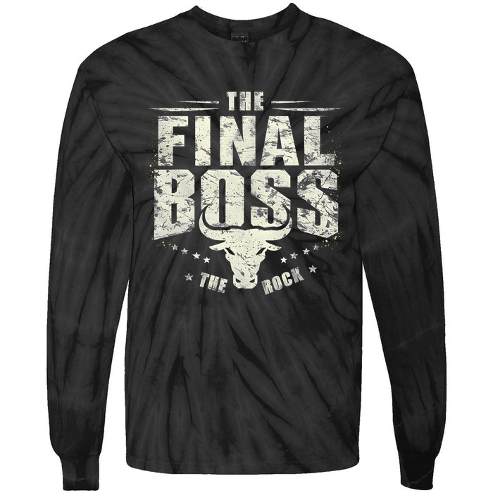 Rock Vintage Music Boss Final White Design Fun Music Lover Tie-Dye Long Sleeve Shirt