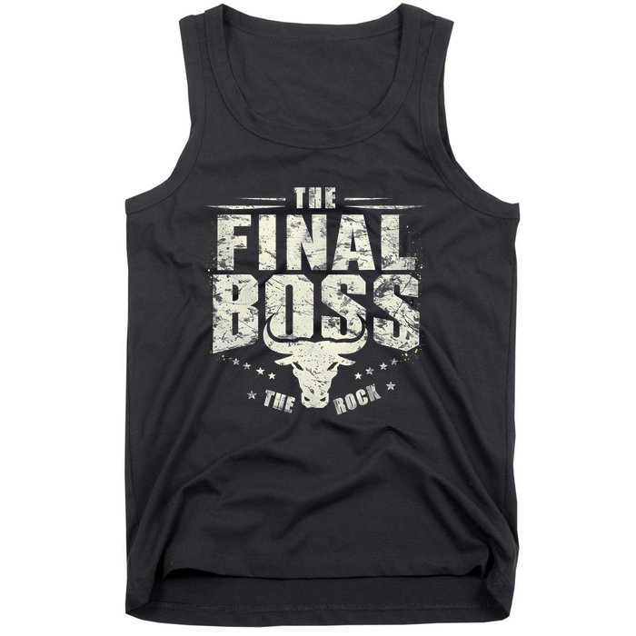 Rock Vintage Music Boss Final White Design Fun Music Lover Tank Top