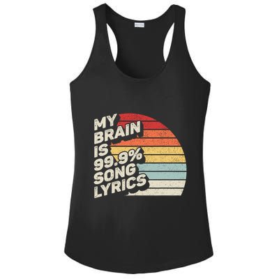 Retro Vintage My Brain Is 99% Song Lyrics Music Lover Gift Ladies PosiCharge Competitor Racerback Tank