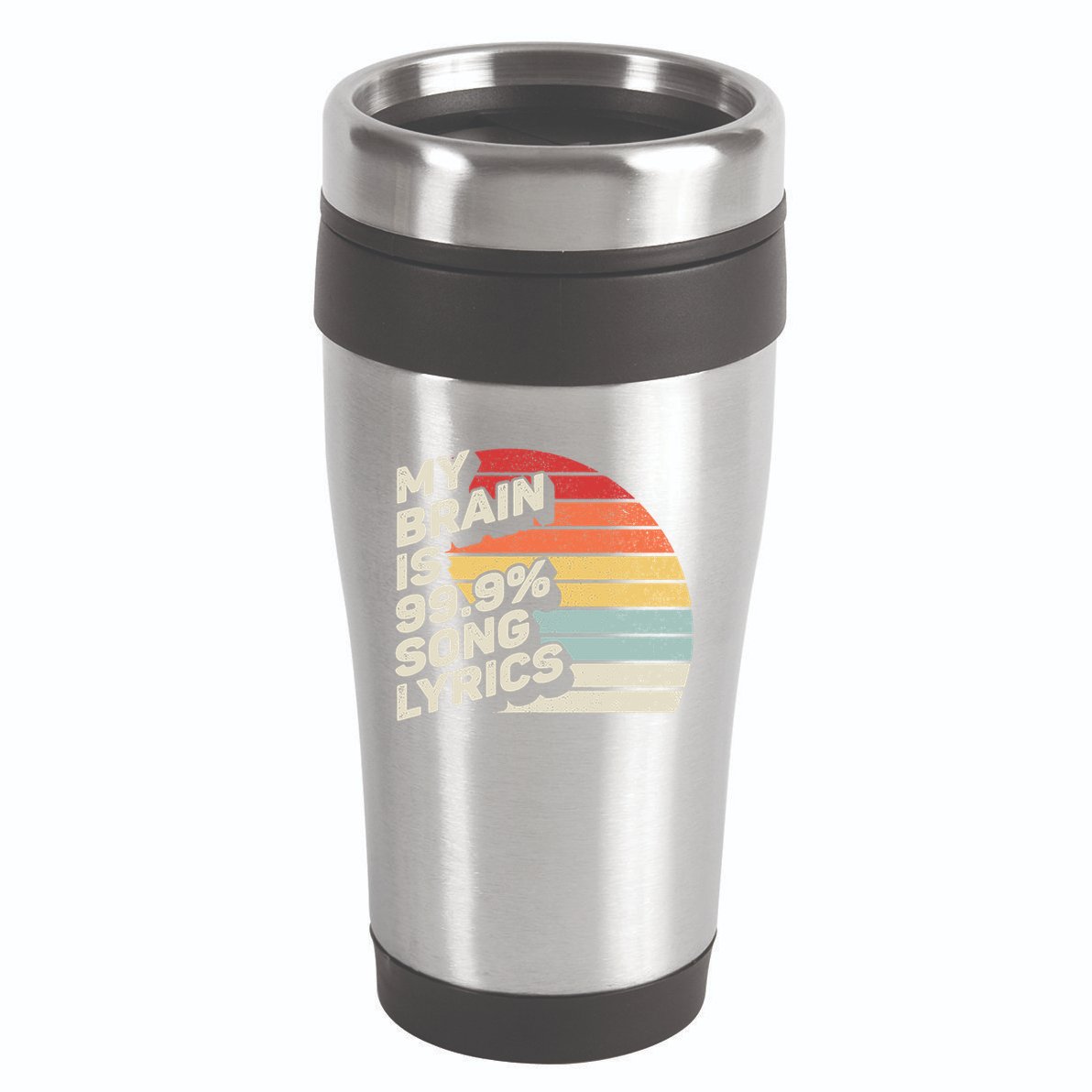 Retro Vintage My Brain Is 99% Song Lyrics Music Lover Gift 16oz Travel Tumbler