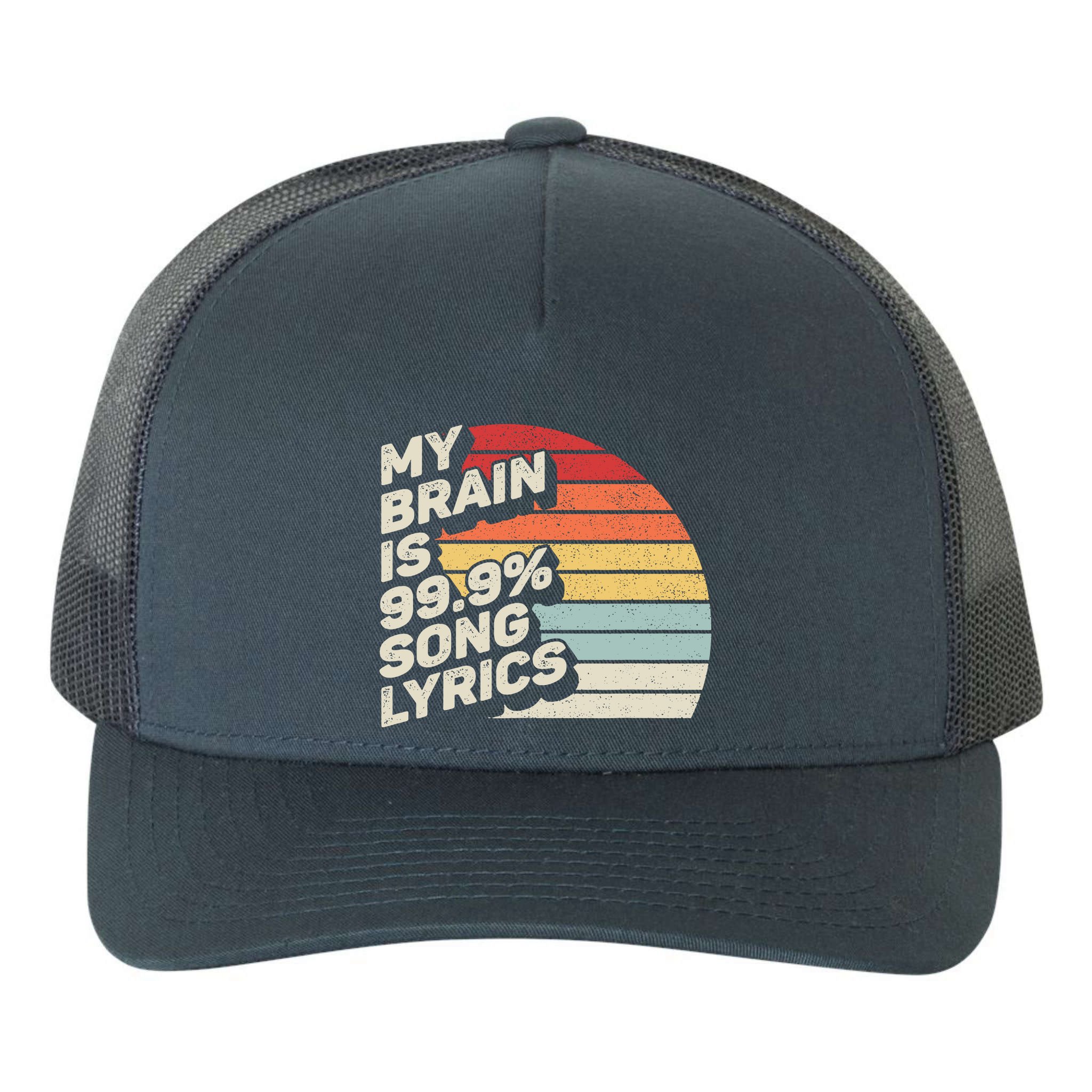 Retro Vintage My Brain Is 99% Song Lyrics Music Lover Gift Yupoong Adult 5-Panel Trucker Hat