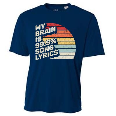 Retro Vintage My Brain Is 99% Song Lyrics Music Lover Gift Cooling Performance Crew T-Shirt