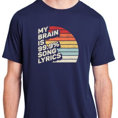 Retro Vintage My Brain Is 99% Song Lyrics Music Lover Gift Adult ChromaSoft Performance T-Shirt