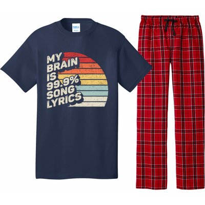 Retro Vintage My Brain Is 99% Song Lyrics Music Lover Gift Pajama Set