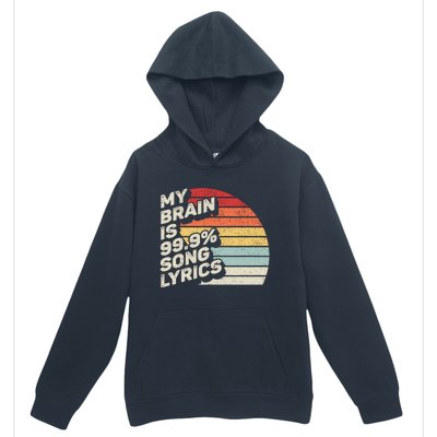 Retro Vintage My Brain Is 99% Song Lyrics Music Lover Gift Urban Pullover Hoodie