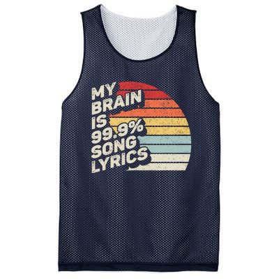 Retro Vintage My Brain Is 99% Song Lyrics Music Lover Gift Mesh Reversible Basketball Jersey Tank