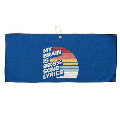 Retro Vintage My Brain Is 99% Song Lyrics Music Lover Gift Large Microfiber Waffle Golf Towel