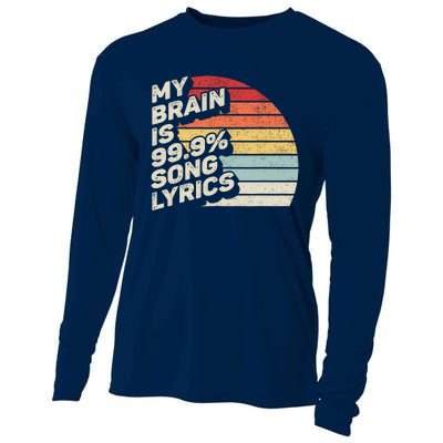 Retro Vintage My Brain Is 99% Song Lyrics Music Lover Gift Cooling Performance Long Sleeve Crew