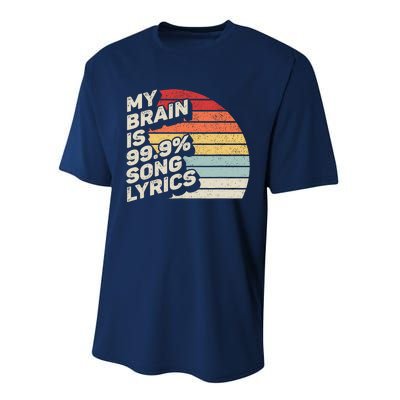 Retro Vintage My Brain Is 99% Song Lyrics Music Lover Gift Performance Sprint T-Shirt