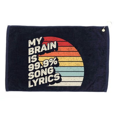 Retro Vintage My Brain Is 99% Song Lyrics Music Lover Gift Grommeted Golf Towel