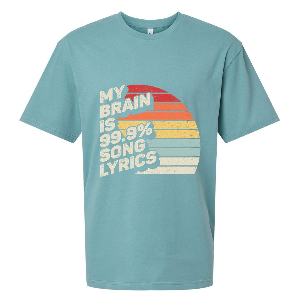 Retro Vintage My Brain Is 99% Song Lyrics Music Lover Gift Sueded Cloud Jersey T-Shirt
