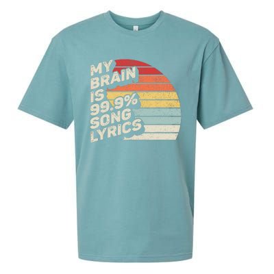 Retro Vintage My Brain Is 99% Song Lyrics Music Lover Gift Sueded Cloud Jersey T-Shirt